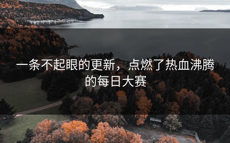 一条不起眼的更新，点燃了热血沸腾的每日大赛