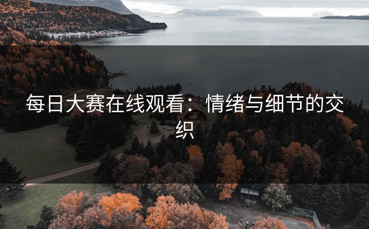 每日大赛在线观看：情绪与细节的交织